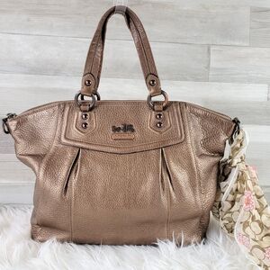 Vintage COACH Madison Claire Bronze Leather Satchel w/ Silk Scarf #14334